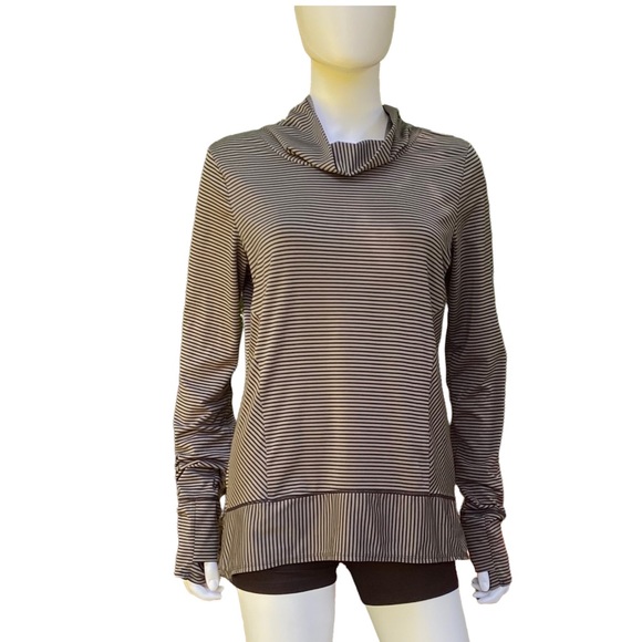 prAna Women's Marin Pullover Top in Black Stripe [3506] - Picture 2 of 8